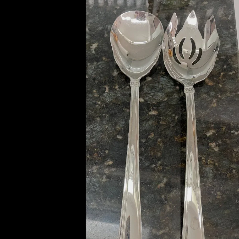 Reed & Barton Silver Flatware 2 pc Salad Serving set Bucks County